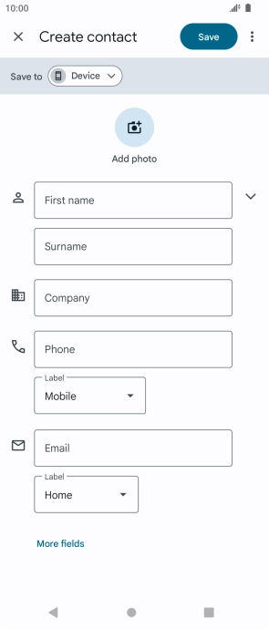 Press First name and key in the required first name. Press First name and key in the required first name.