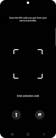 Place the QR code you've received inside the phone camera frame to scan the code. If you’ve deleted your eSIM, you can re-add it using your existing QR code. If you’re having problems, see our FAQ.