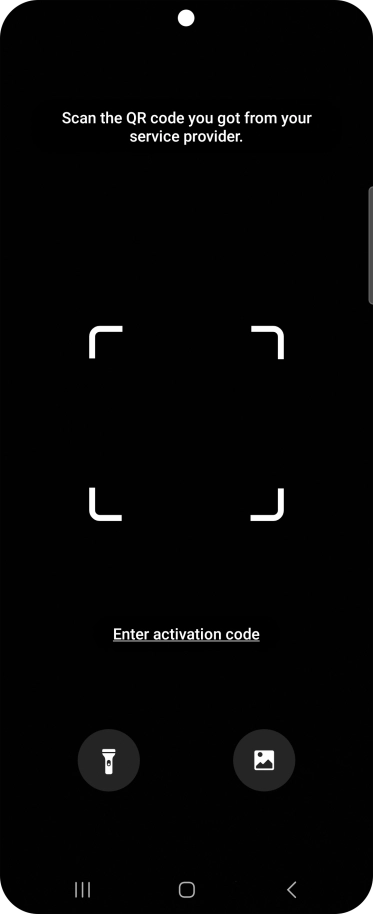 Place the QR code you've received inside the phone camera frame to scan the code. If you’ve deleted your eSIM, you can re-add it using your existing QR code. If you’re having problems, see our FAQ.
