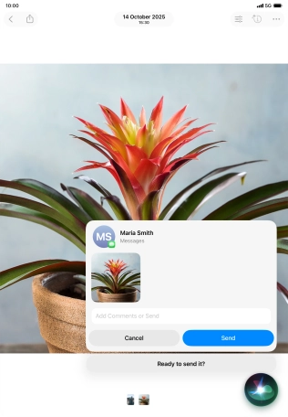 Ask Siri to share the screen content with your contacts. Ask Siri to share the screen content with your contacts.