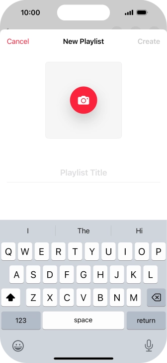 Press the text input field and key in a name for the playlist. Press the text input field and key in a name for the playlist.