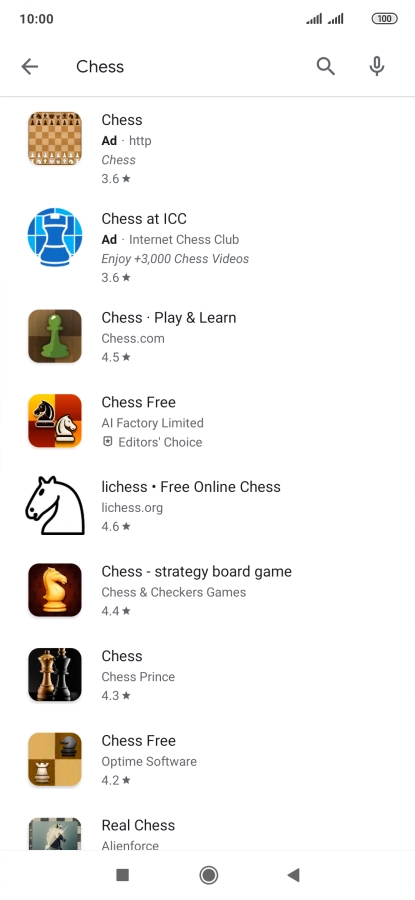 Press the required app.