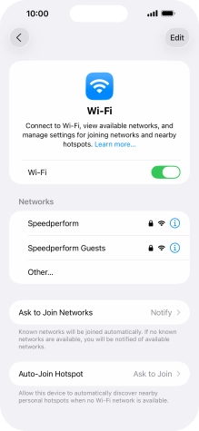 Press the required Wi-Fi network and key in the password for the Wi-Fi network. Press the required Wi-Fi network and key in the password for the Wi-Fi network.