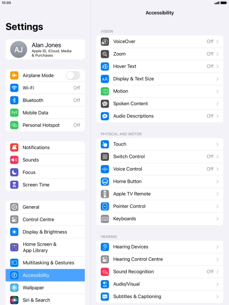 Press Display & Text Size.