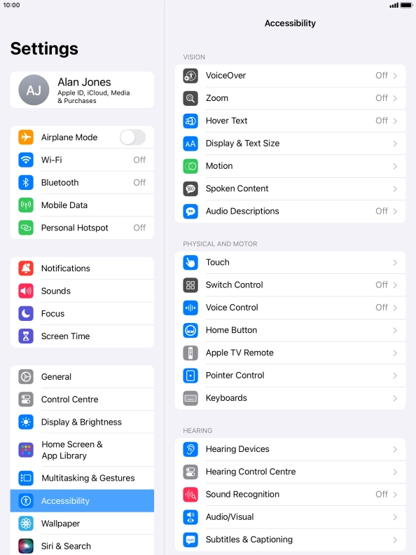 Press Display & Text Size.