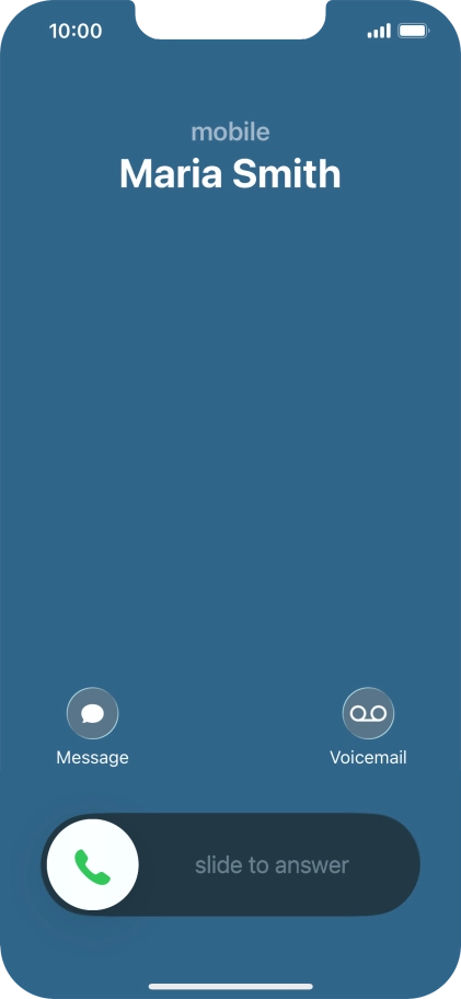 Press and drag the accept call icon right. Press and drag the accept call icon right.