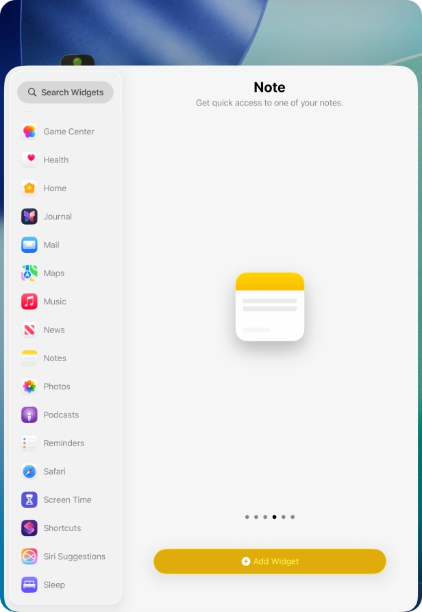Press Add Widget.