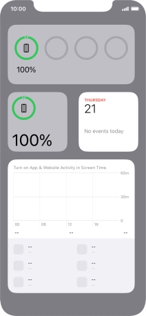 Slide your finger up or down on the screen to see more widgets. Slide your finger up or down on the screen to see more widgets.