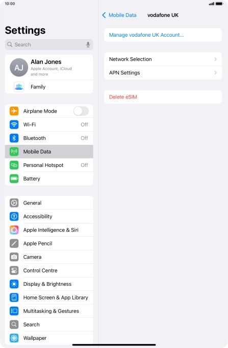 Press APN Settings.