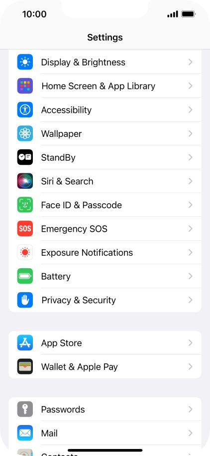 Press Display & Brightness. Press Display & Brightness.