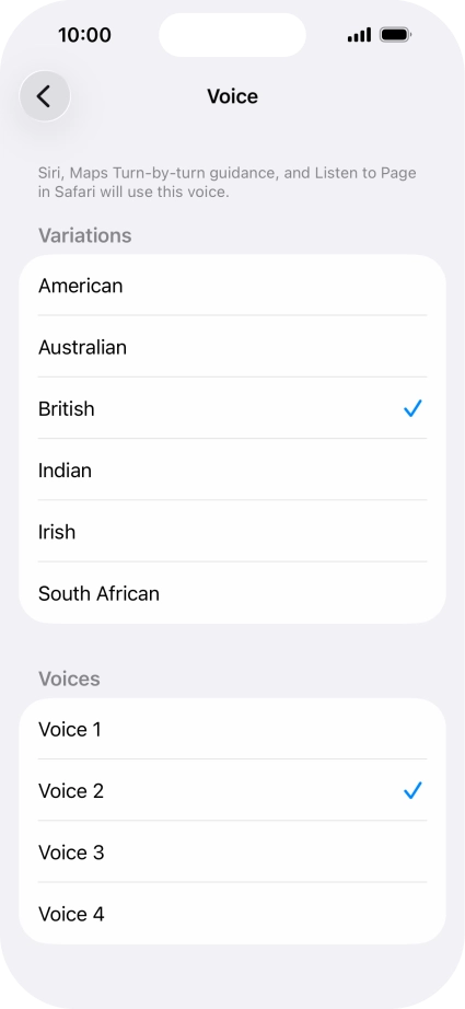 Press the required accent.