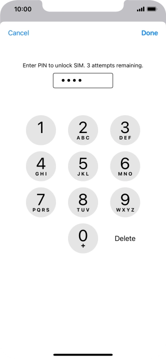 Key in your PIN and press Done. Key in your PIN and press Done.