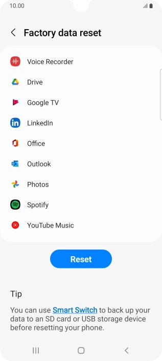 Press Reset.