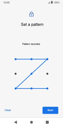 Slide your finger across the screen to connect at least four points and press Next.