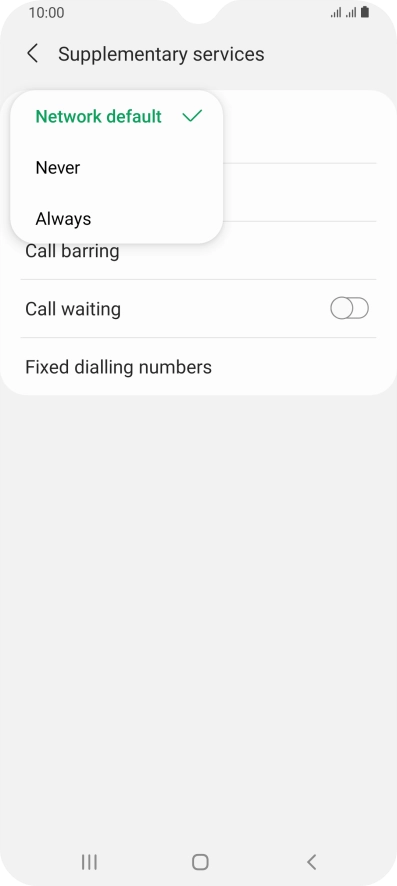 Press Always to turn on caller identification. Press Always to turn on caller identification.