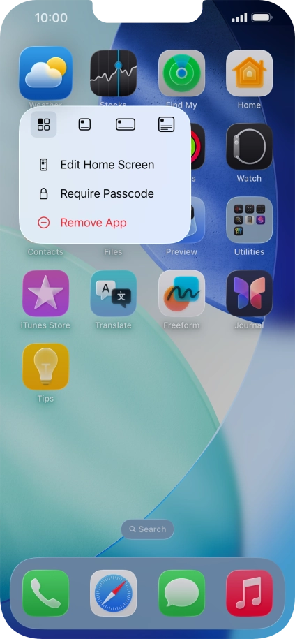 Press Remove App.