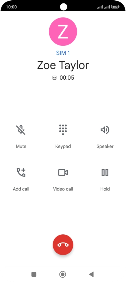 Press the end call icon. Press the end call icon.