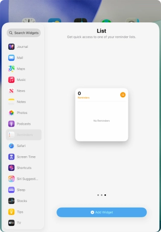Press Add Widget.