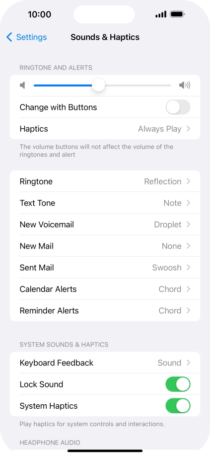 Press Text Tone.
