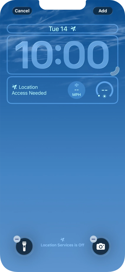 To customise the way the lock screen date is displayed, press the date widget and follow the instructions on the screen to select the required widget display mode.