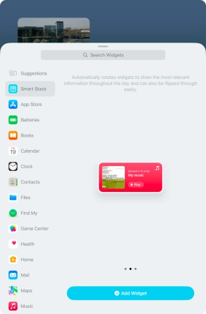 Slide your finger right or left on the screen to select the required widget size. Slide your finger right or left on the screen to select the required widget size.