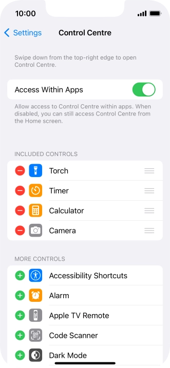 Press the indicator next to 
