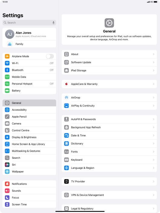 Press Mobile Data.