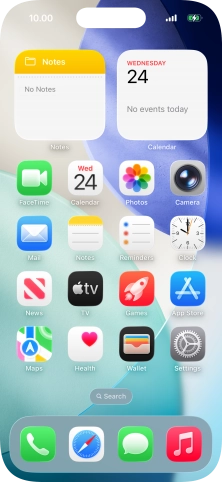 The battery charging icon shows that the battery is charging.