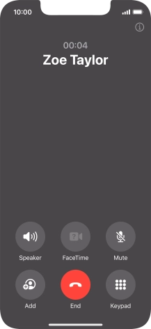 Press the end call icon to end the call and return to the home screen. Press the end call icon to end the call and return to the home screen.