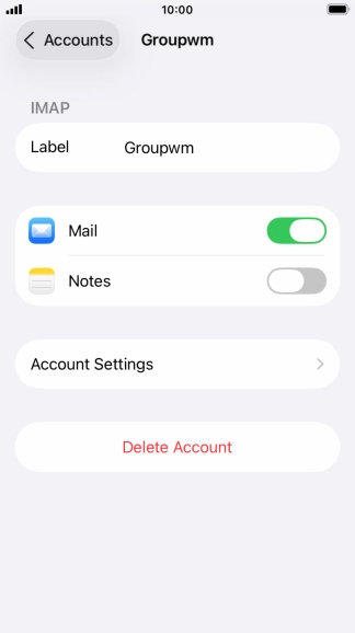 Press Account Settings.