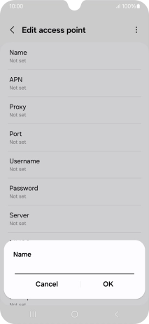 Key in Vodafone Internet and press OK. Key in Vodafone Internet and press OK.