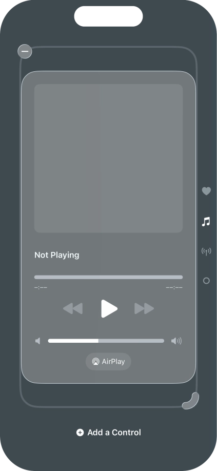 Press the remove icon on the required Control Centre page to remove it from Control Centre.