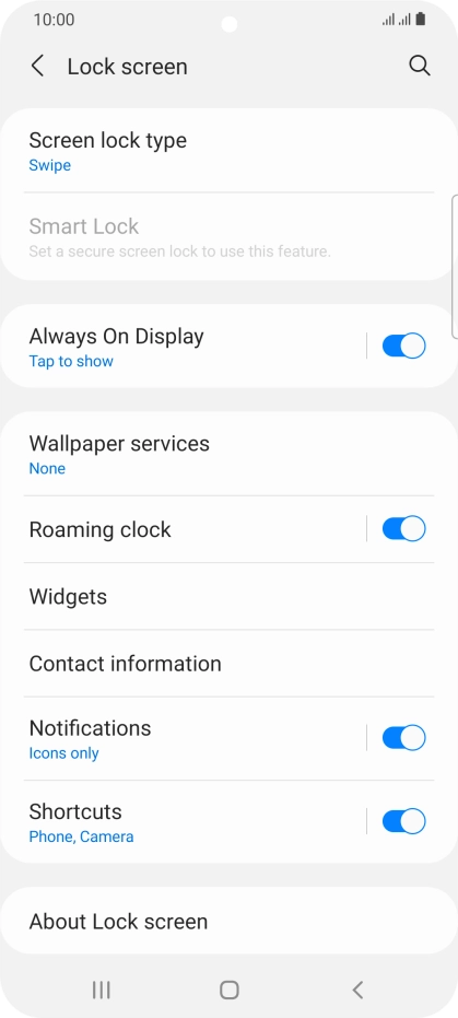 Press Screen lock type. Press Screen lock type.