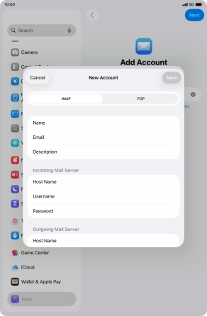 Press IMAP.