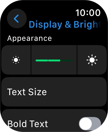 Press the brightness icons to set the required brightness. Press the brightness icons to set the required brightness.