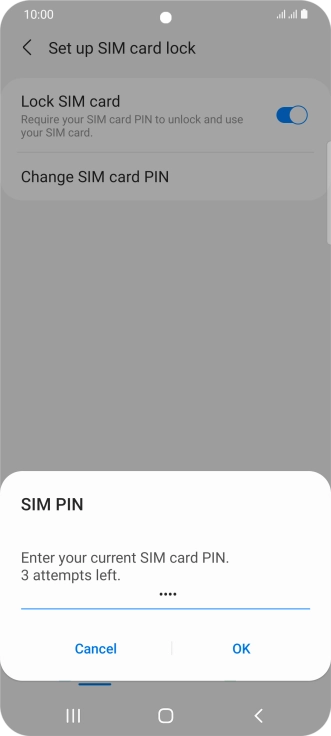 Key in your current PIN and press OK. Key in your current PIN and press OK.