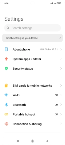 Press SIM cards & mobile networks.