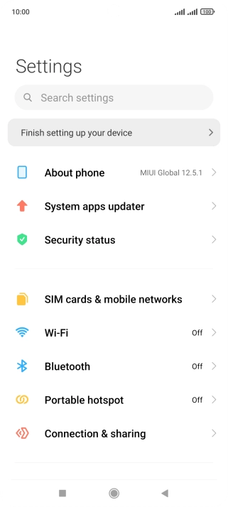 Press SIM cards & mobile networks.