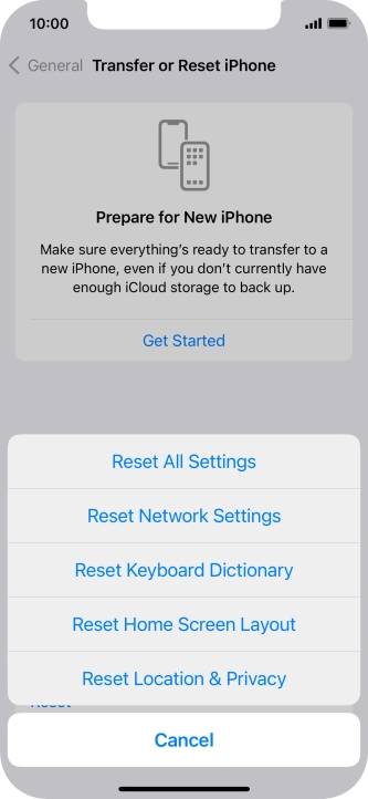 Press Reset All Settings.