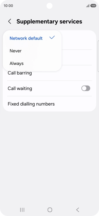 Press Always to turn on caller identification. Press Always to turn on caller identification.