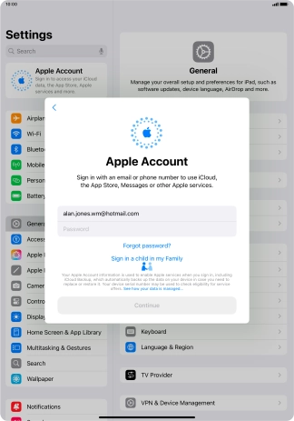 Press Password and key in the password for your Apple ID. Press Password and key in the password for your Apple ID.