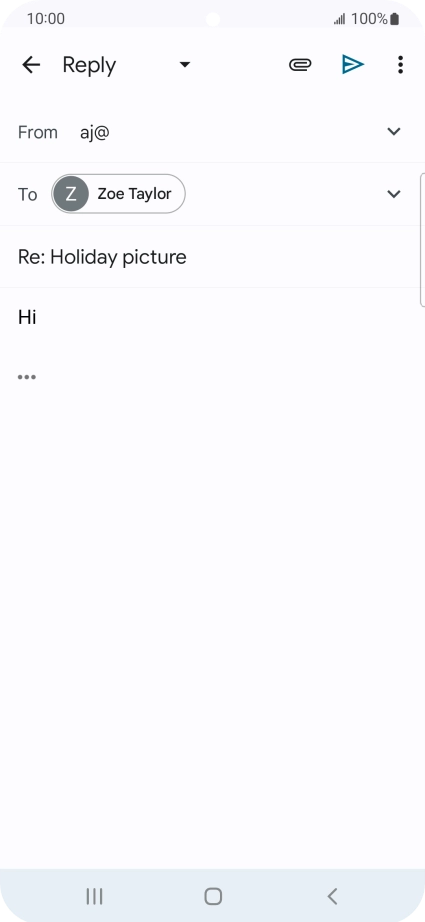 Press the send icon. Press the send icon.