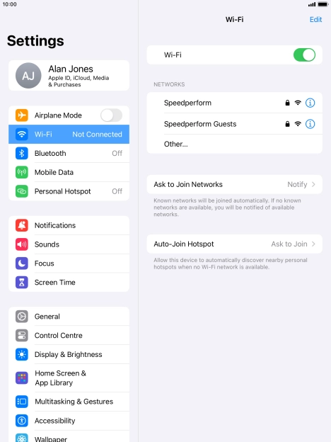 Press the required Wi-Fi network and key in the password for the Wi-Fi network. Press the required Wi-Fi network and key in the password for the Wi-Fi network.
