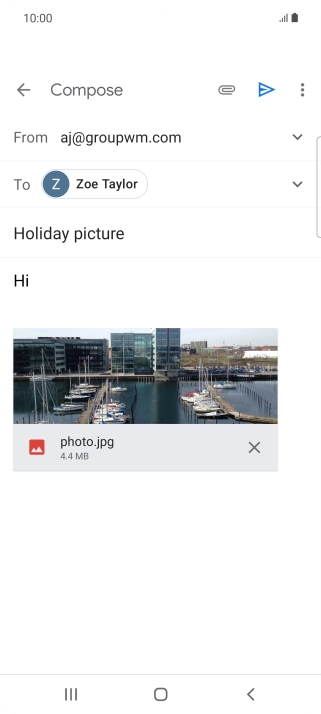 Press the send icon. Press the send icon.