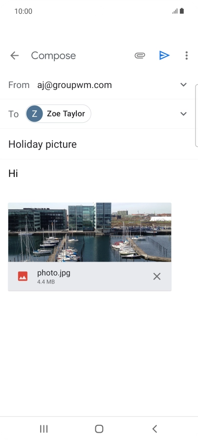 Press the send icon. Press the send icon.