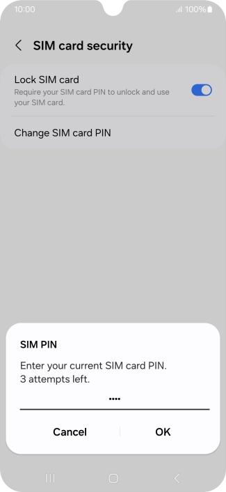 Key in your current PIN and press OK. Key in your current PIN and press OK.