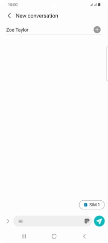 Press the send icon when you've finished your text message. Press the send icon when you've finished your text message.