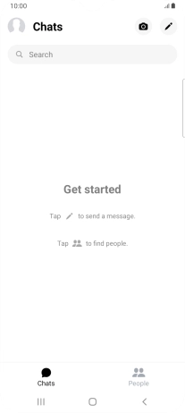 Press the new message icon. Press the new message icon.