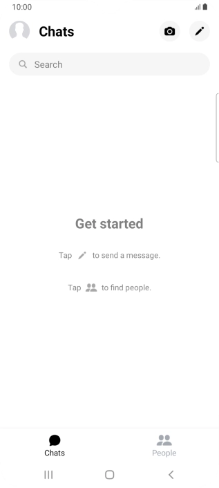 Press the new message icon. Press the new message icon.