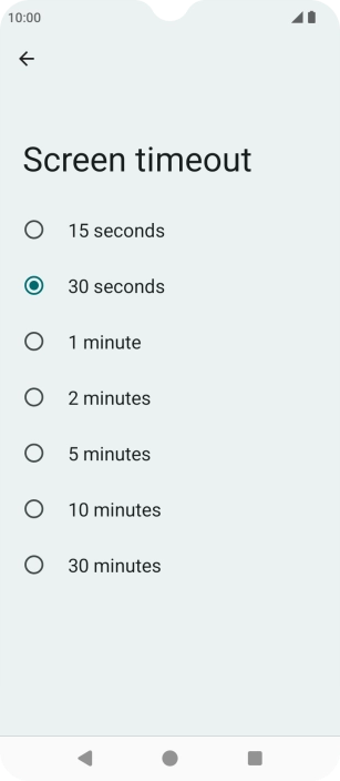 Press the required setting. Press the required setting.